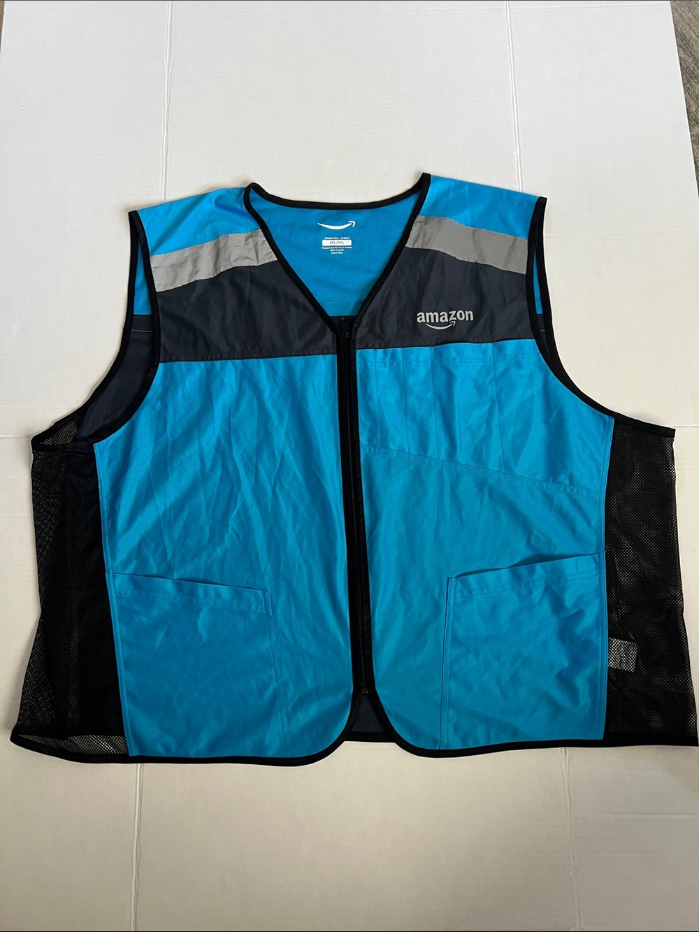 Amazon Blue and Black Reflective Stripe Garment Vest